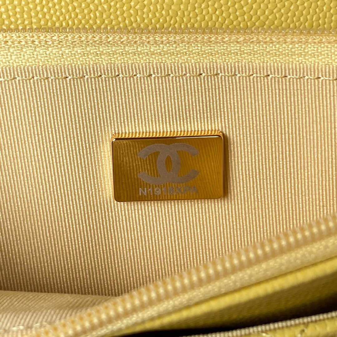 Caviar Leather Wallet On Chain Shoulder Bag AP3180 Yellow